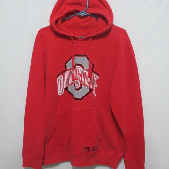 OHIO STATE BUCKEYES PULLOVER HOODIE SWEATSHIRT RED MENS M / WOMENS L - Picture 2 of 8